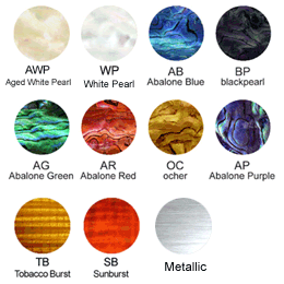 Abalone inlay colors