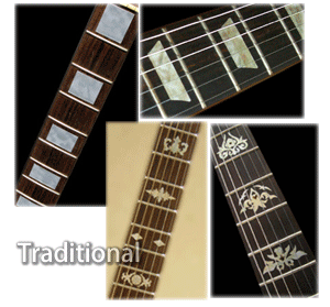 traditional inlay guitar bass