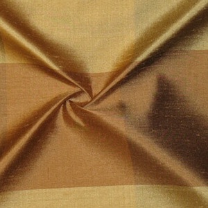 SILK DUPIONI PLAIDS - BRONZE GOLD APPRI.HAZEL [DMP461]