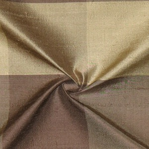 SILK DUPIONI PLAIDS - M.SMOKE BROWN PLUM PEWTEN [DMP462]