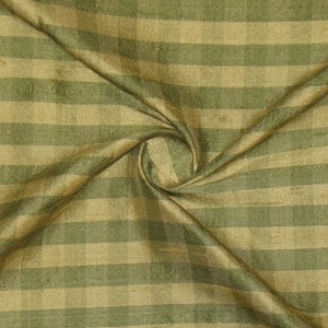 SILK DUPIONI PLAIDS - GINGHAM DKOLIVE/GR.M. [DMP466]