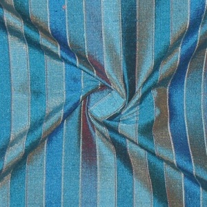 SILK DUPIONI STRIPES - OCEAN AQUA  [DMST126]