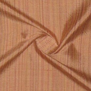 SILK DUPIONI STRIPES - WATERFALL CORAL  [DMST196]