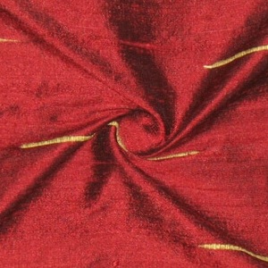 SILK DUPIONI EMBROIDERED-LIGHT - DEEP GARNET  [EMBL170]