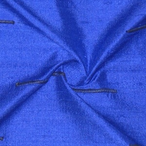 SILK DUPIONI EMBROIDERED-LIGHT - BLAZER BLUE  [EMBL172]