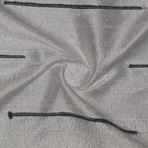 SILK DUPIONI EMBROIDERED-LIGHT - CRYSTAL  [EMBL190]