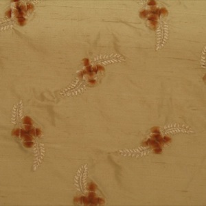SILK DUPIONI EMBROIDERED-MED - SOFT PEACH [EMBM883]