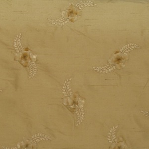 SILK DUPIONI EMBROIDERED-MED - CREAM BEIG [EMBM884]