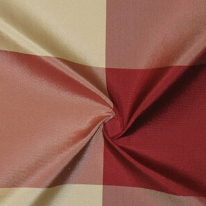 SILK TAFFETA PLAIDS - BUFFALO PLD BRGNDY/ECRU/F BURG [TFP311]