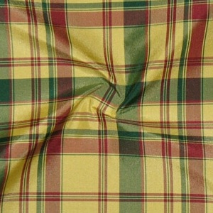 SILK TAFFETA PLAIDS - STANFORD PLD BUTTER/SPRUCE [TFP319]