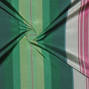 SILK TAFFETA STRIPES - OMBRE STRP PINE/SOUV.RED/MINT [TFS426]