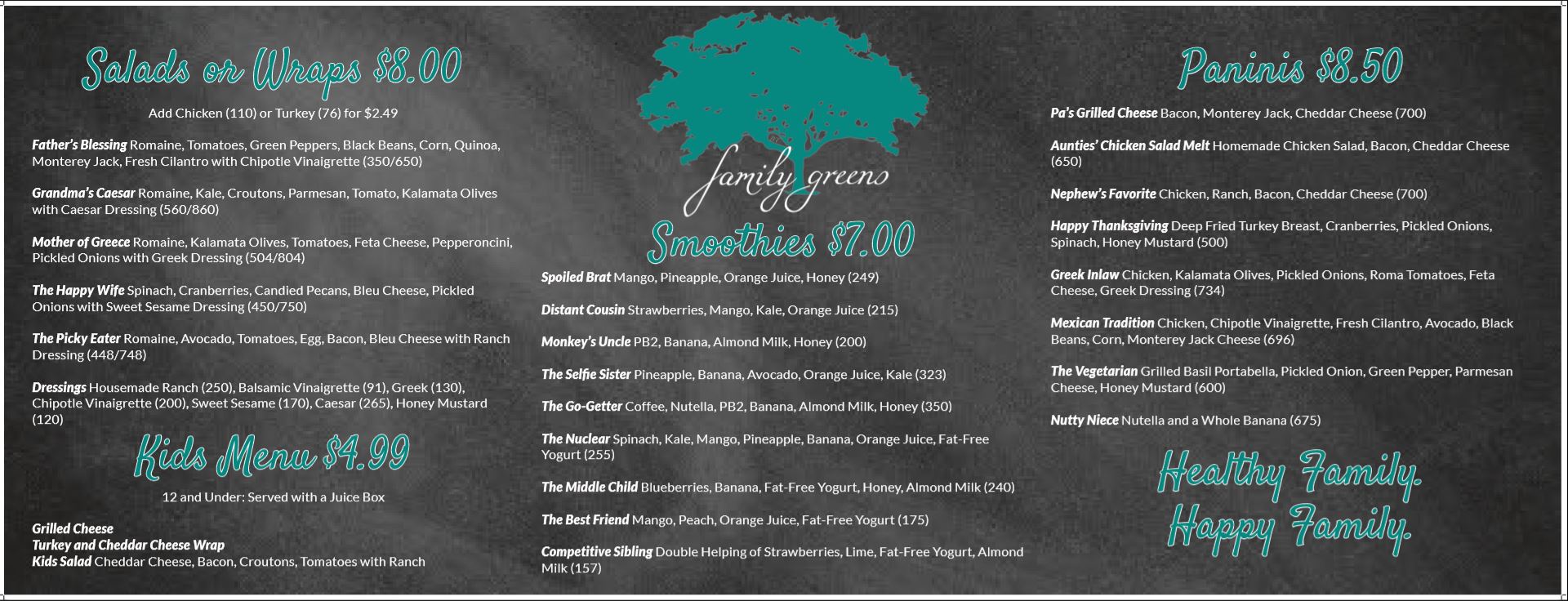 menu