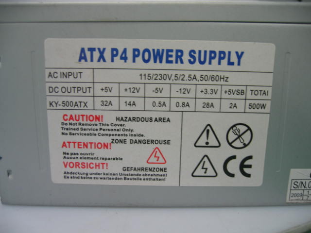 ATX P4 Power Supply KY-500ATX 500W | eBay