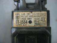 ITE ET-1554 Circuit Breaker 1 Pole Unit 20A 277V AC Issue GN47 Type E