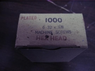 Box of 1000 6-32 x 3/8 Machine Screws Hex Head Plated