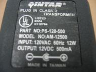 Quintar Class 2 Transformer AM-12500 12VDC 500MA