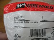 Wiremold 2317-WH Internal Elbow White (Lot of 3) New