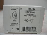 Pass & Seymour R603-PW White 600W Incandescent Dimmer