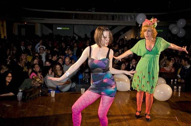 Audience members dance-rushed the stage after the film.