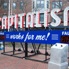 Steve Lambert's "Capitalism Works for Me!" installation in Boston.