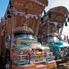 Examples of the colorful Pakistani cargo truck art Asheer Akram hopes to bring to the U.S.