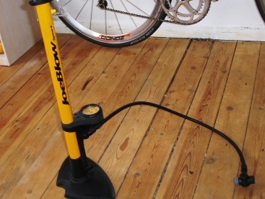 A track pump helps you reach high pressures more easily 