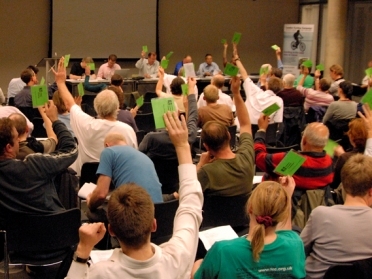 Passing a motion at the AGM Credit: Adrian Lewis Passing a motion at the AGM Credit: Adrian Lewis