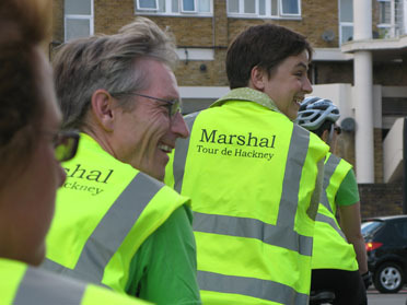 Shoreditch Festival volunteers enjoying the Tour de Hackney