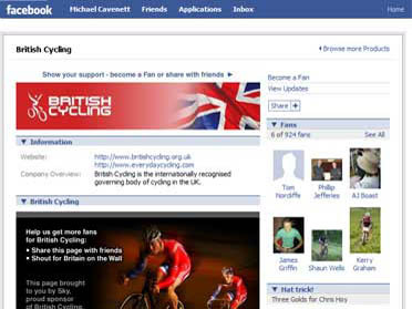 British Cycling Facebook page British Cycling Facebook page