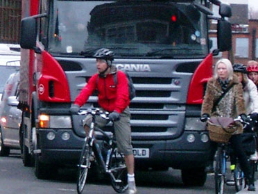 Lorry and bike Lorry and bike