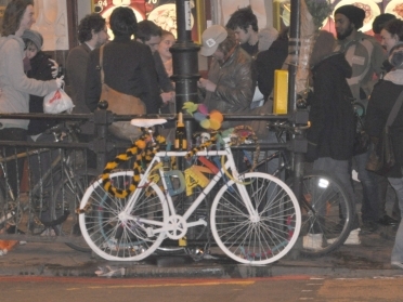 White bike Memorial to Dan Cox, Dalston Credit: Tom Evans White bike Memorial to Dan Cox, Dalston Credit: Tom Evans
