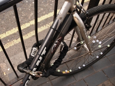 Lock your bike through the frame and the wheel Credit: Rosie Collins