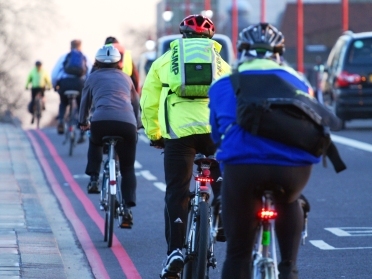 Cycling commuters in the City Credit: Stuart Coles