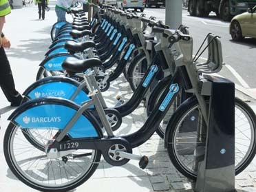Barclays cycle hire docking station Credit: Mike Cavenett Barclays cycle hire docking station Credit: Mike Cavenett