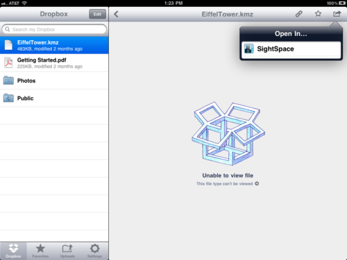 Opening from Dropbox