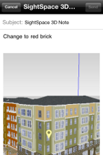 SightSpace 3D iPhone Email Notes Screenshot