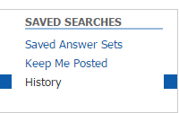 Saved searches screenshot 