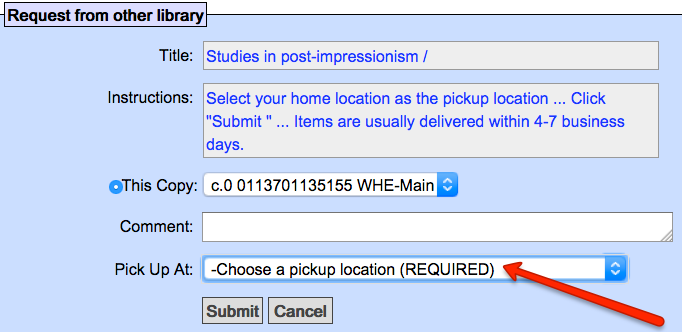 Step 4: choose pick-up location