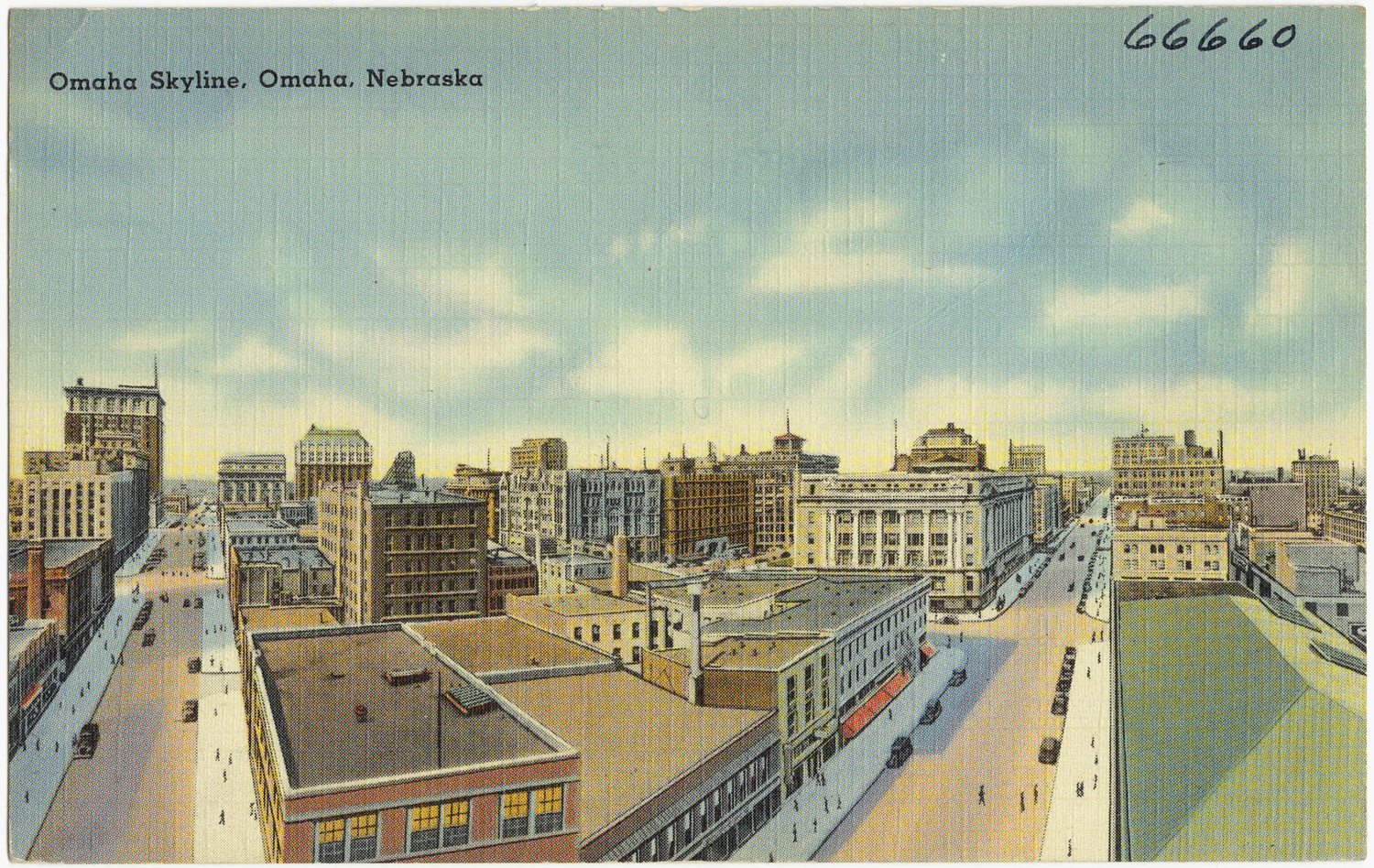 Omaha Skyline Postcard 1930-1945