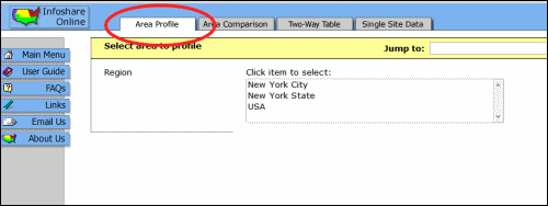 screenshot of home page of Infoshare