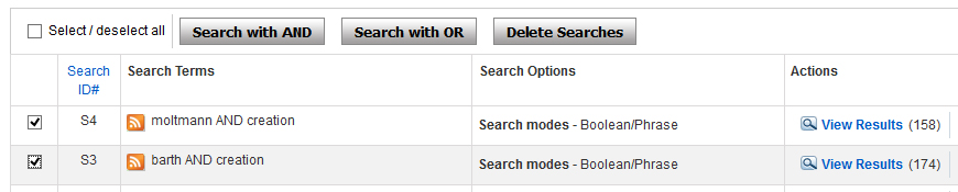 Picture of Alta Religion Database advanced search combined search option