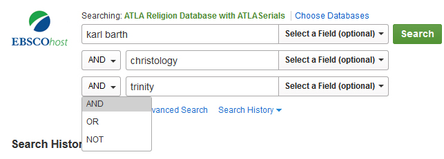 Picture of Alta Religion Database advanced search