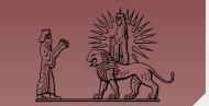Near eastern image of man and lion