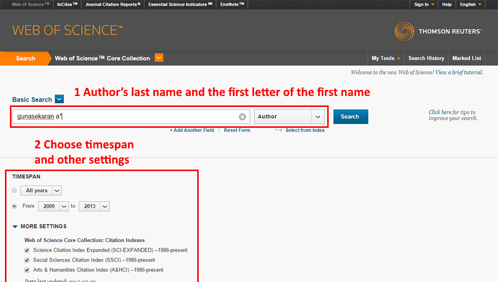 Tutorial hindex in  of Science Evaluating scholarly publications LibGuides at Tritonia