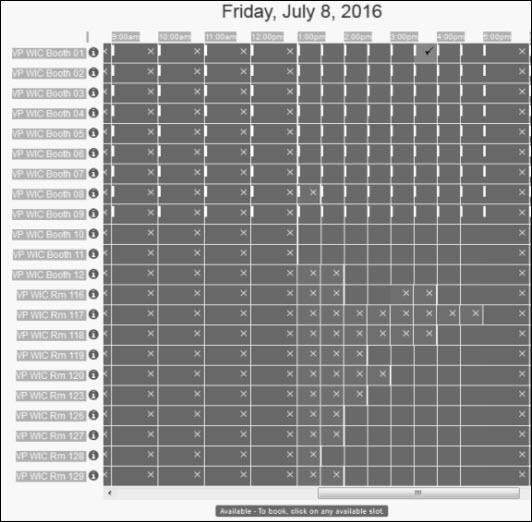 Black and White image of color codes calendar
