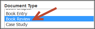 Choosing book review document type