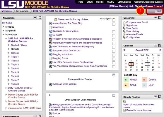 How to Create a Roll Sheet - Moodle - Research Guides at Louisiana ...