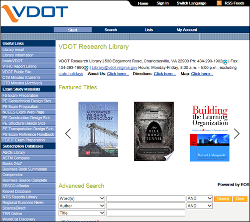 Larger screen shot of library catalog main search screen.