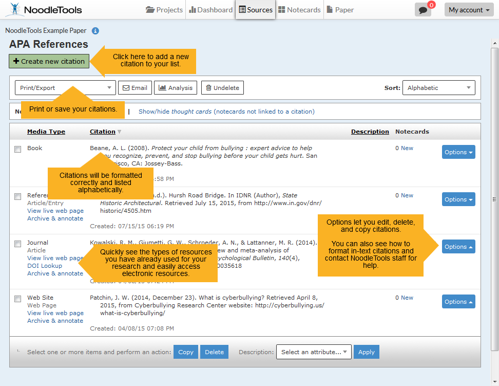 NoodleTools Library Information Guide Fort Wayne Ivy Tech