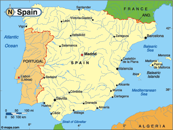 Map Of Spain And Surrounding Countries – Vipt Dec Map Of Spain And Surrounding ...